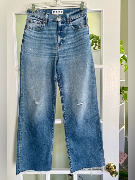 Daze Denim - Daze Daily Driver High Rise Straight Leg Jeans Vintage Wash Distressed Size 26